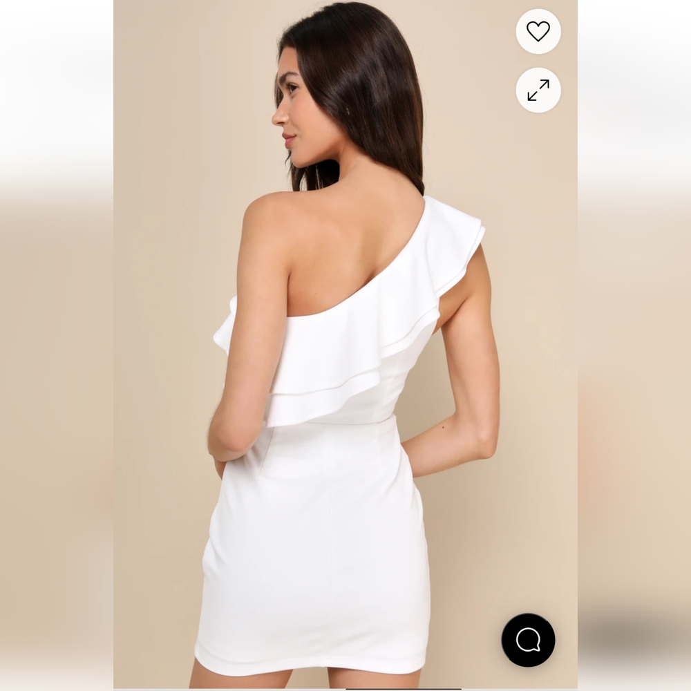 Lulu's Black One-Shoulder Ruffled Mini Dress - Picture 2 of 7
